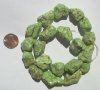 16 inch strand of 35x15mm Stabilized Yellow Turquoise
